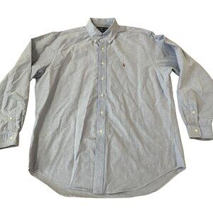Ralph Lauren Yarmouth Blue Oxford Cotton Button-Up Shirt Men's Size 16.5" x 35"